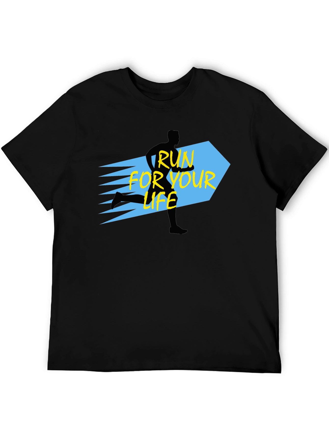 Black Run For Your Life Black Graphic Tee view 5