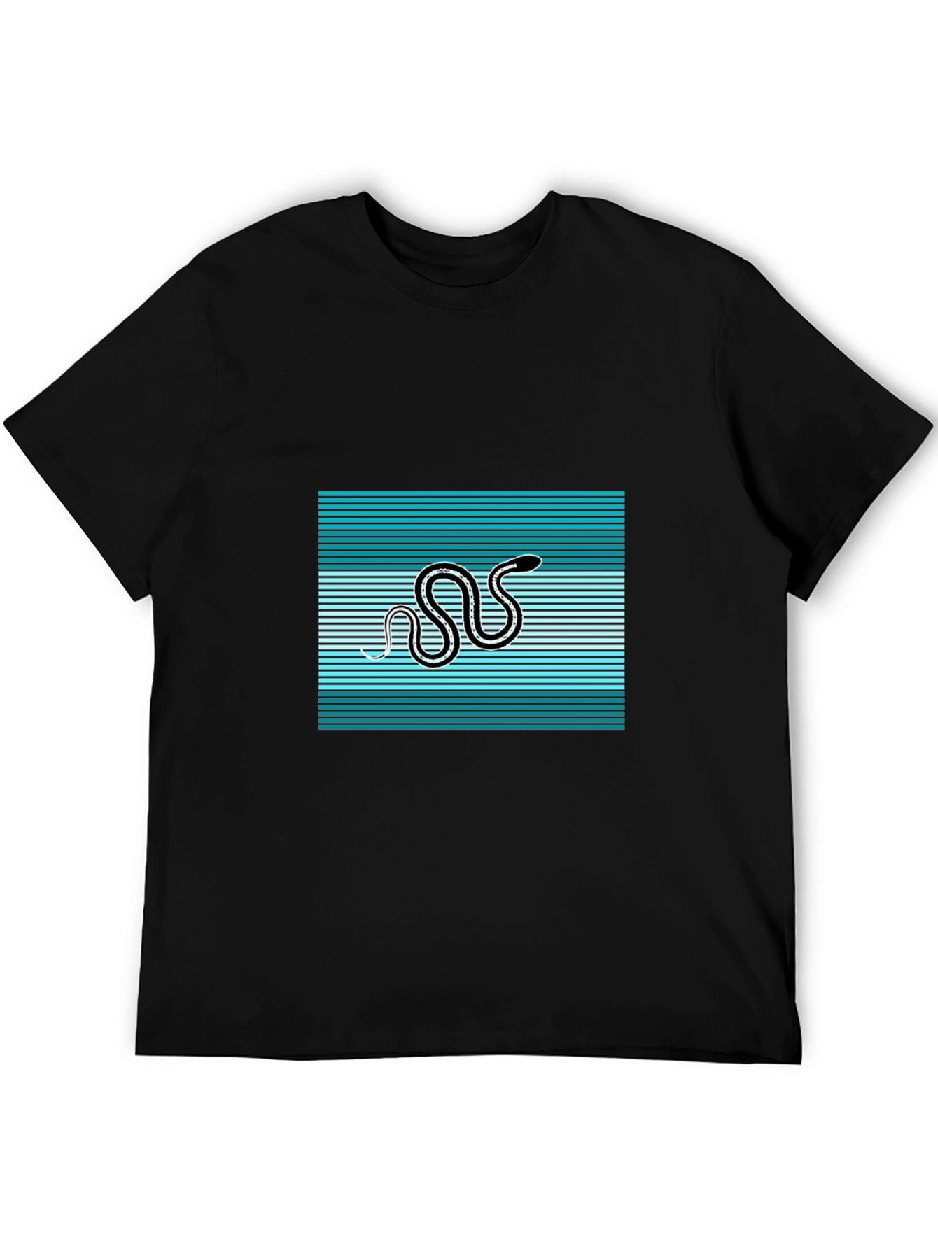 Black Retro Snake Tee: Black Graphic T-Shirt view 5