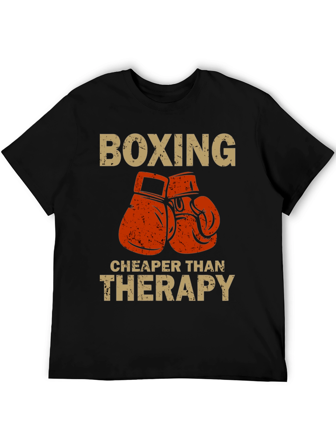 Black Boxing Cheaper Than Therapy T-Shirt view 5