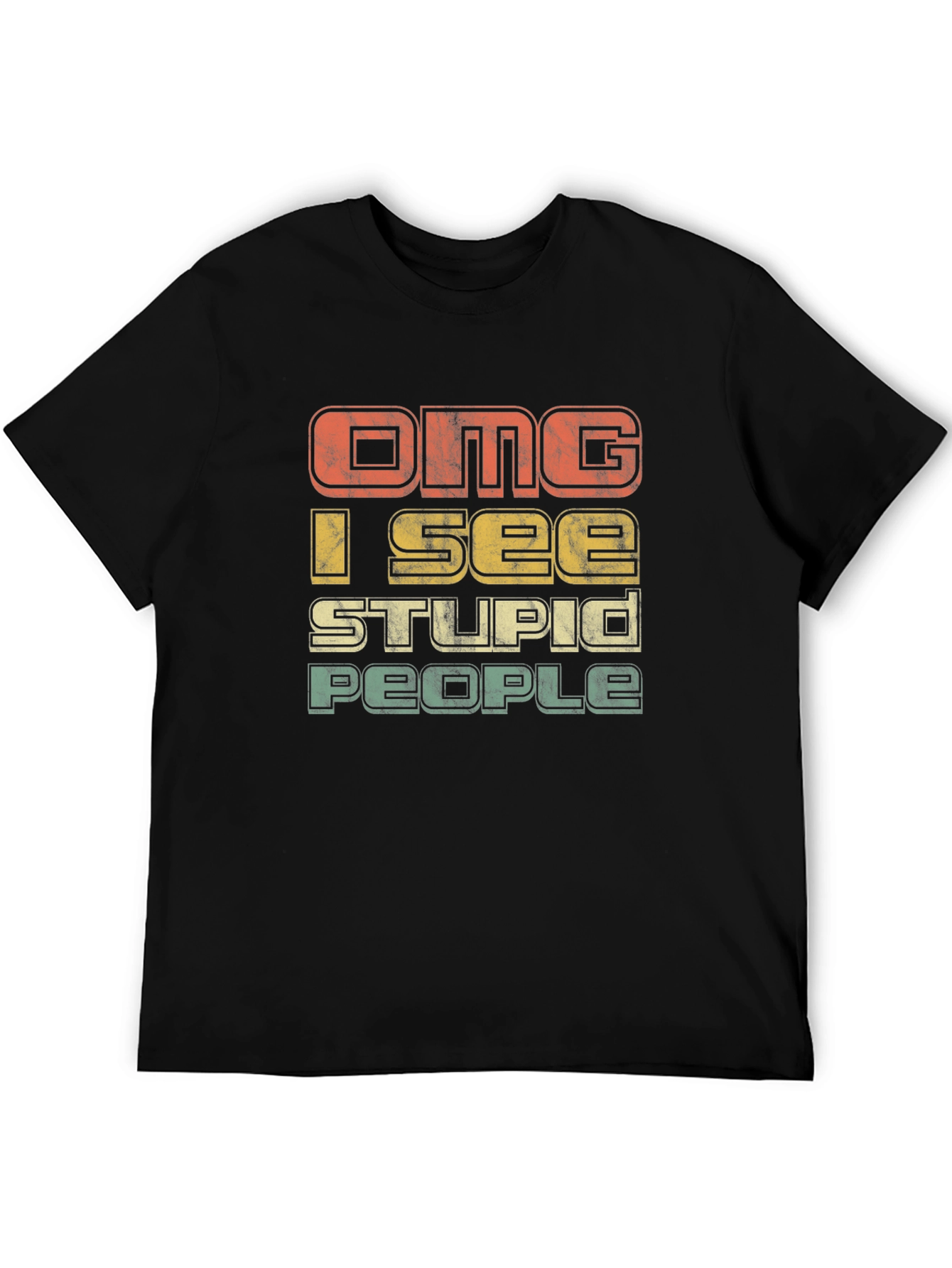 Black OMG I See Stupid People Graphic T-Shirt view 5