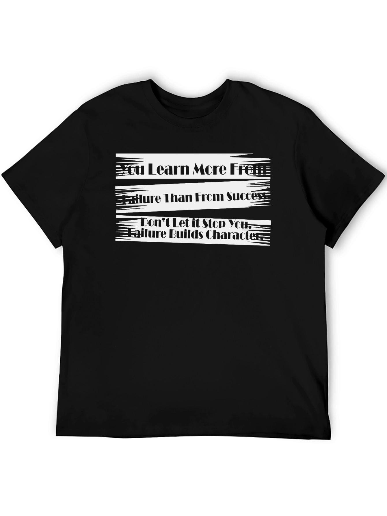 Black Motivational T-Shirt - Learn More From Failure view 5