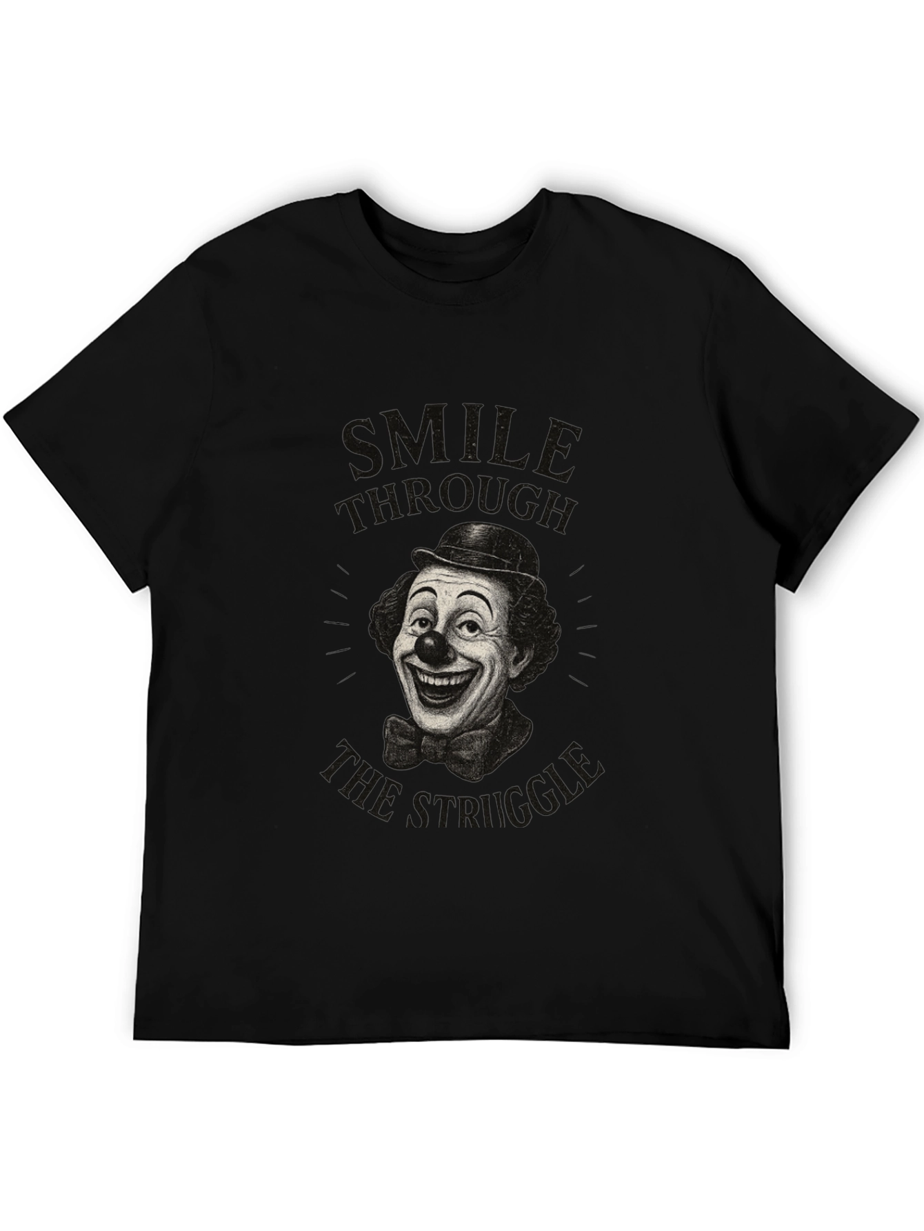 Black Smile Through the Struggle Clown Graphic Tee view 5
