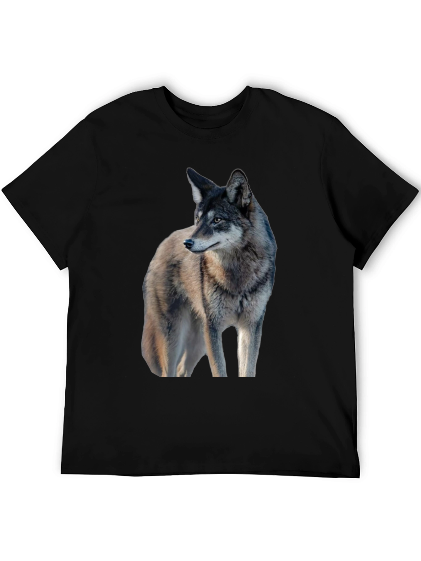 Black Wolf Graphic Black T-Shirt view 5