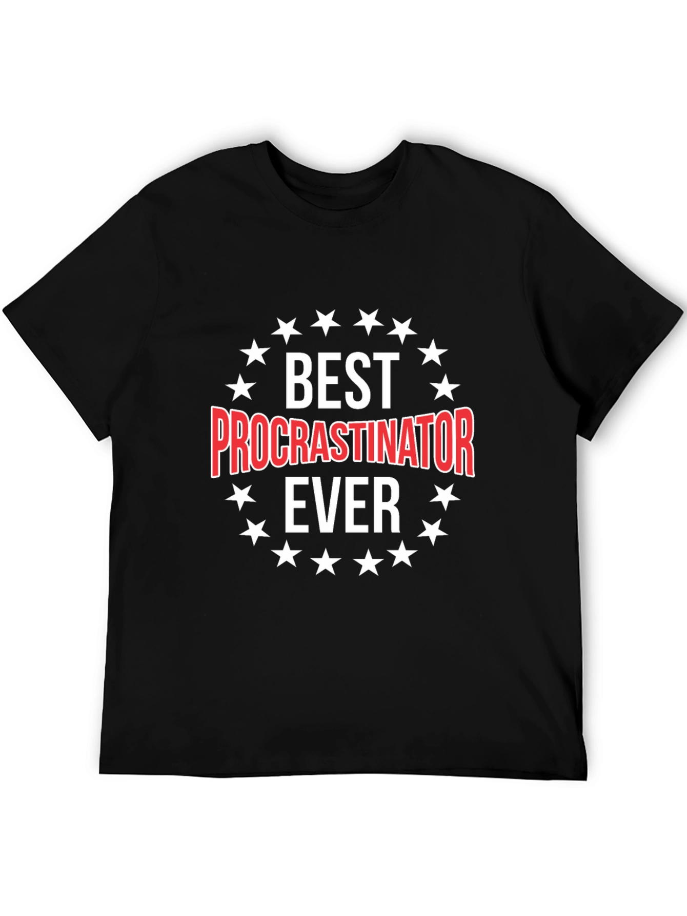 Black Best Procrastinator Ever Graphic Tee view 5