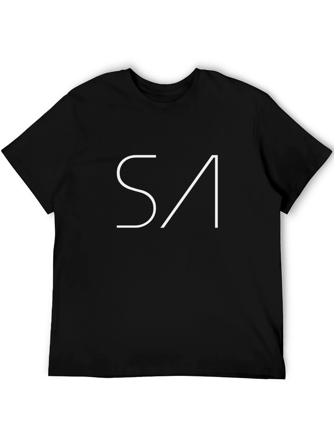 Black Modern "SA" Graphic Tee - Black Cotton Blend view 5