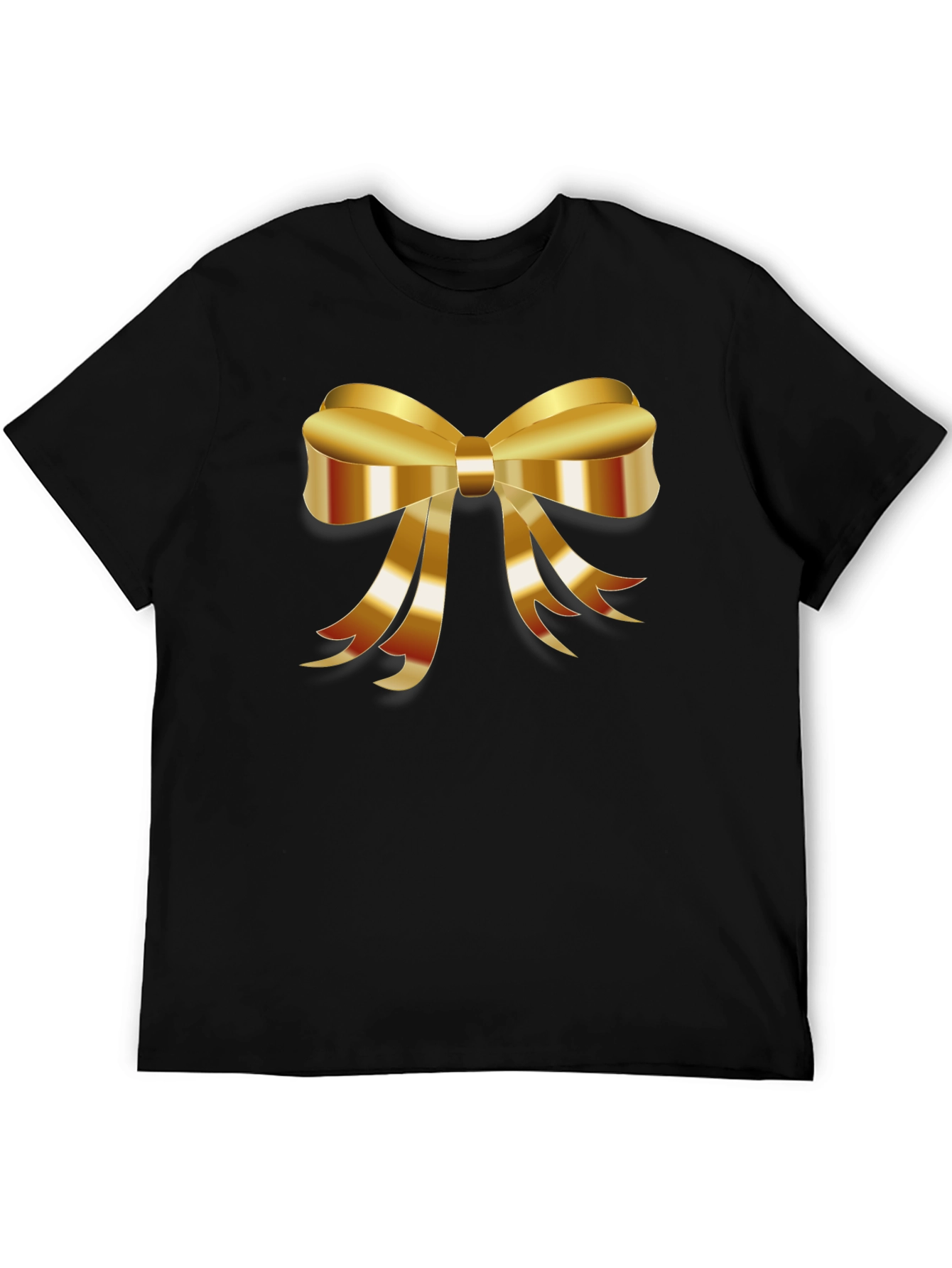 Black Gold Bow Graphic Tee - Stylish Black T-Shirt view 5