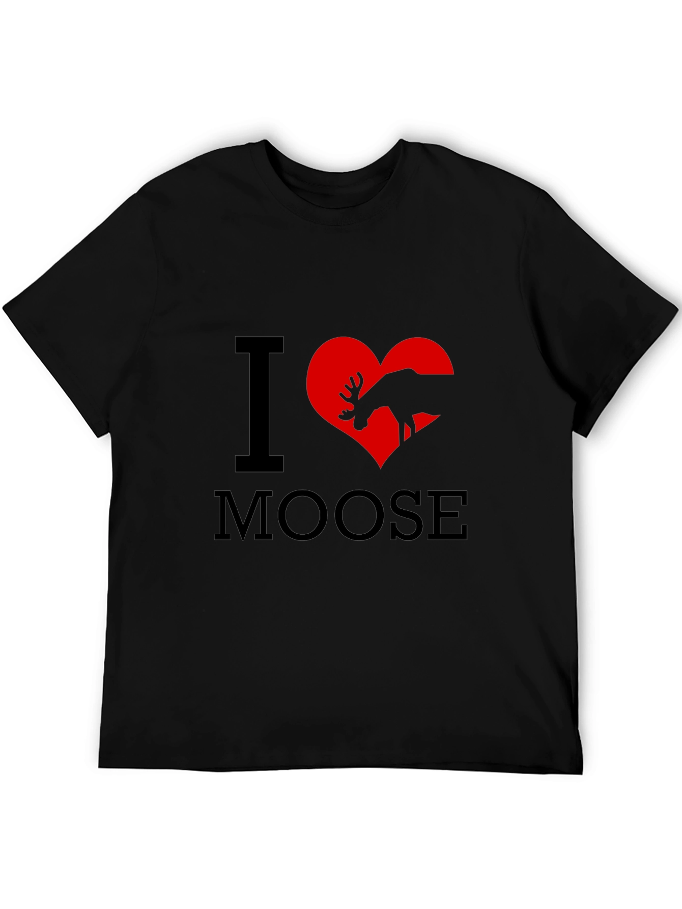 Black I Love Moose Graphic Tee - Black view 5