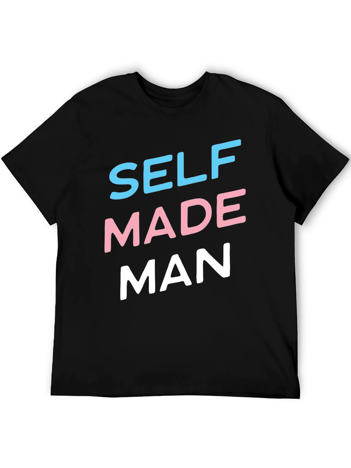 Black Self Made Man Graphic Tee - Black Casual T-Shirt view 5
