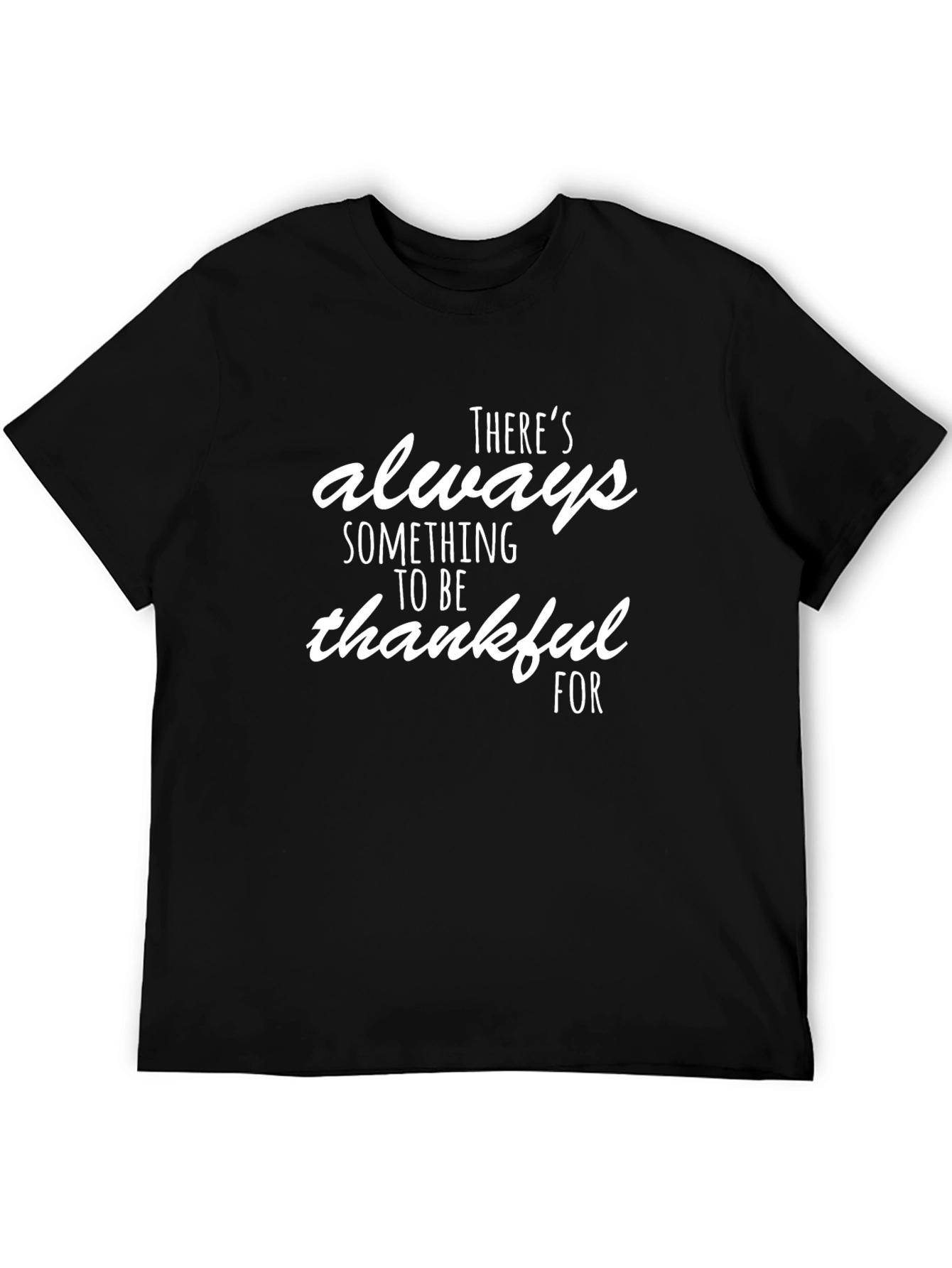 Black Thankful T-Shirt - Always Something to Be Thankful For view 5