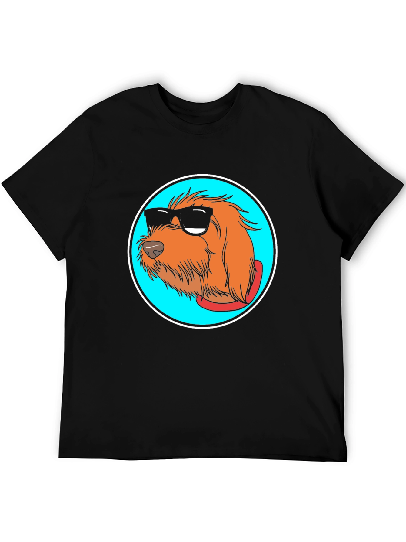 Black Cool Dog Graphic Tee - Black Cotton Blend view 5