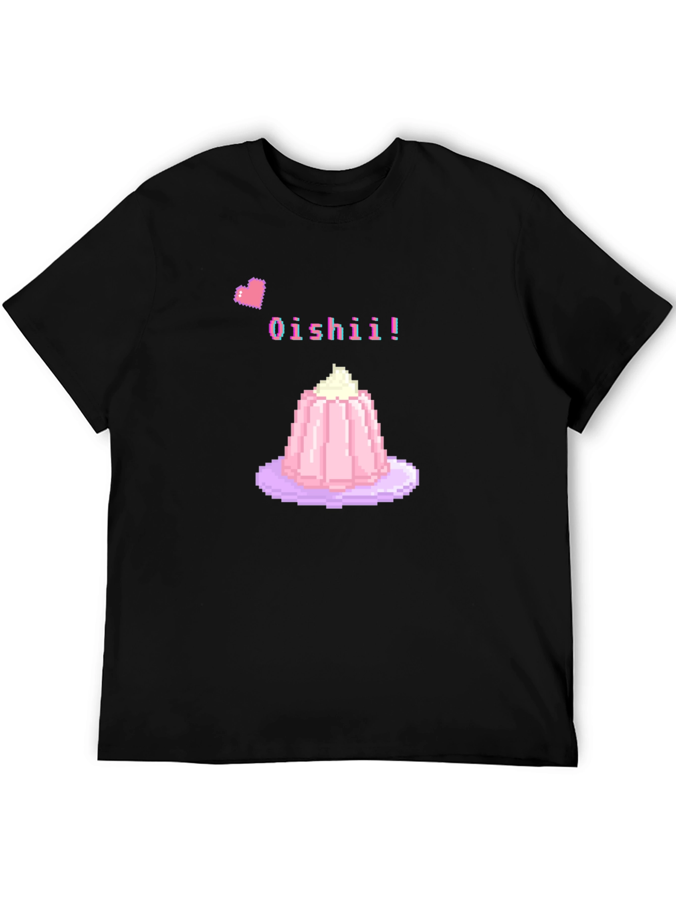 Black Oishii! Pixel Dessert T-Shirt view 5