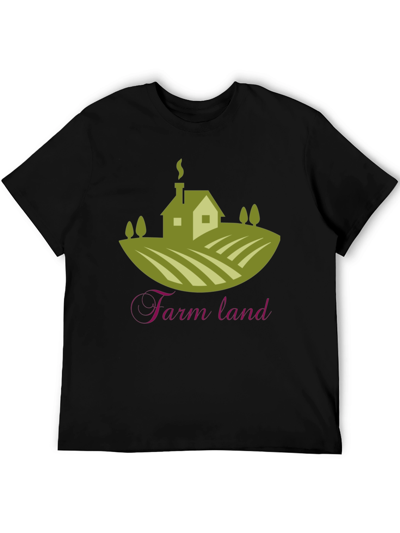 Black Farm Land Graphic T-Shirt | Classic Crew Neck Tee view 5