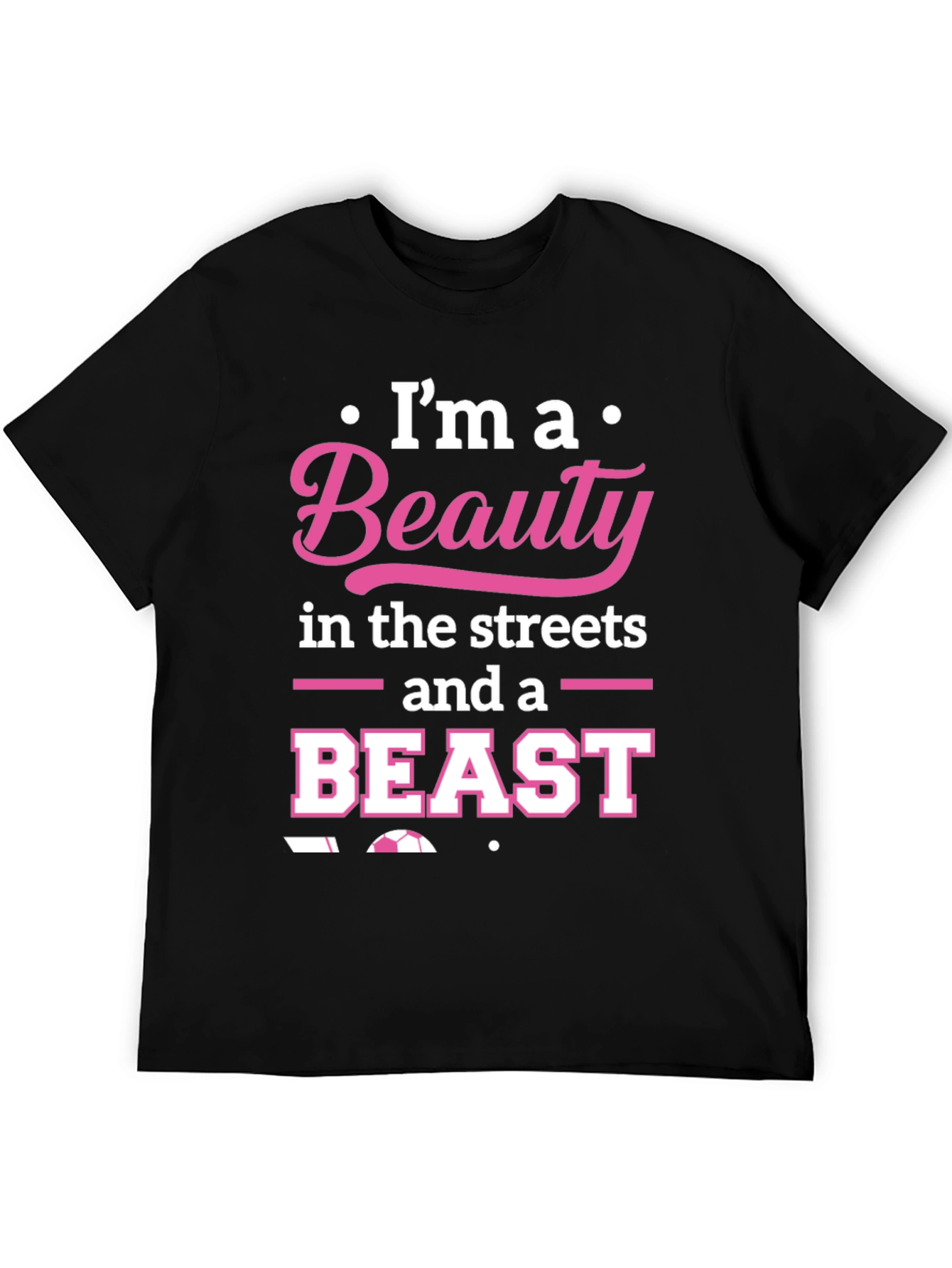 Black Beauty and Beast Soccer T-Shirt - Black Graphic Tee view 5