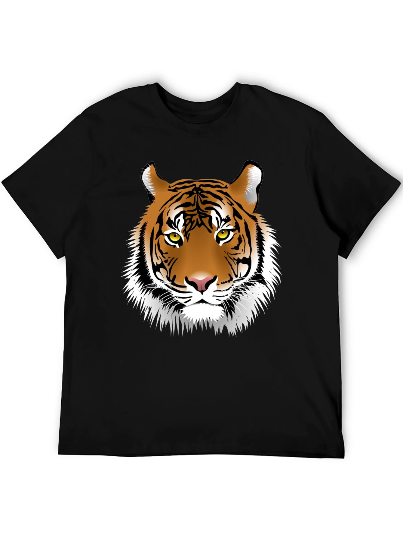 Black Cool Tiger Graphic Tee - Black Cotton Shirt view 5
