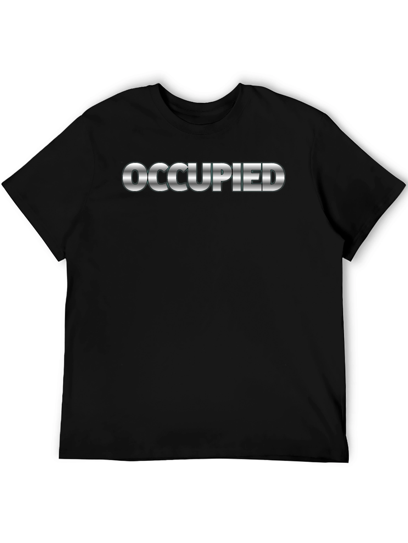 Black Occupied Graphic Print Crew Neck T-Shirt view 5
