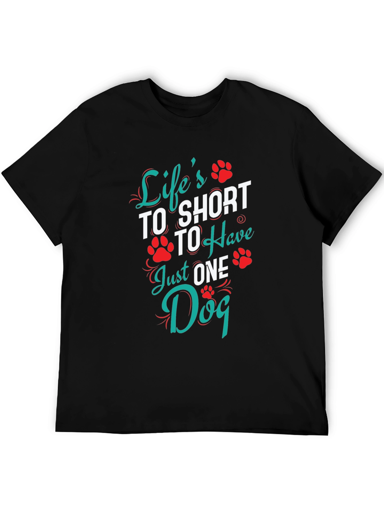 Black Life's Too Short Dog Lover Graphic Tee view 5