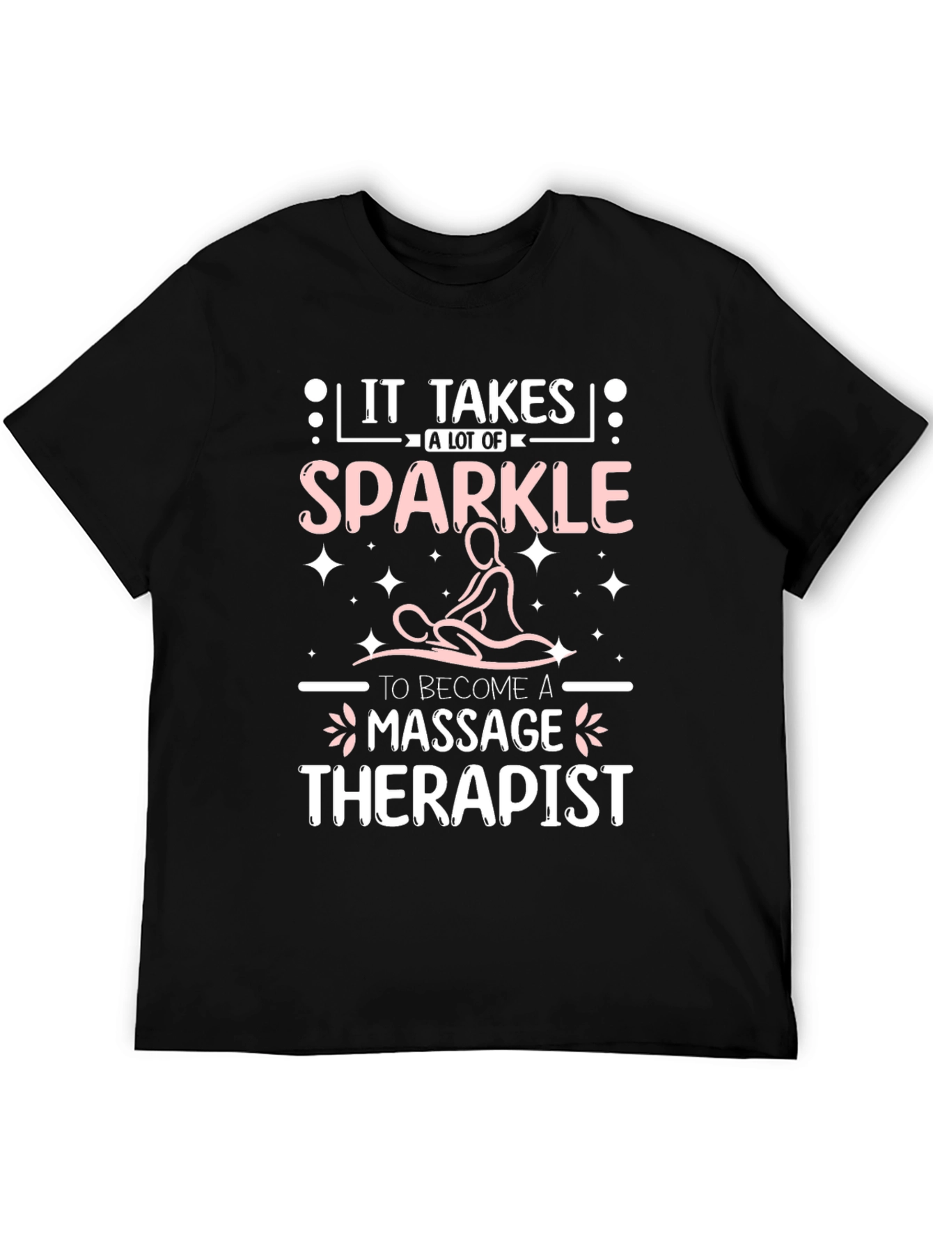 Black Massage Therapist Sparkle T-Shirt view 5
