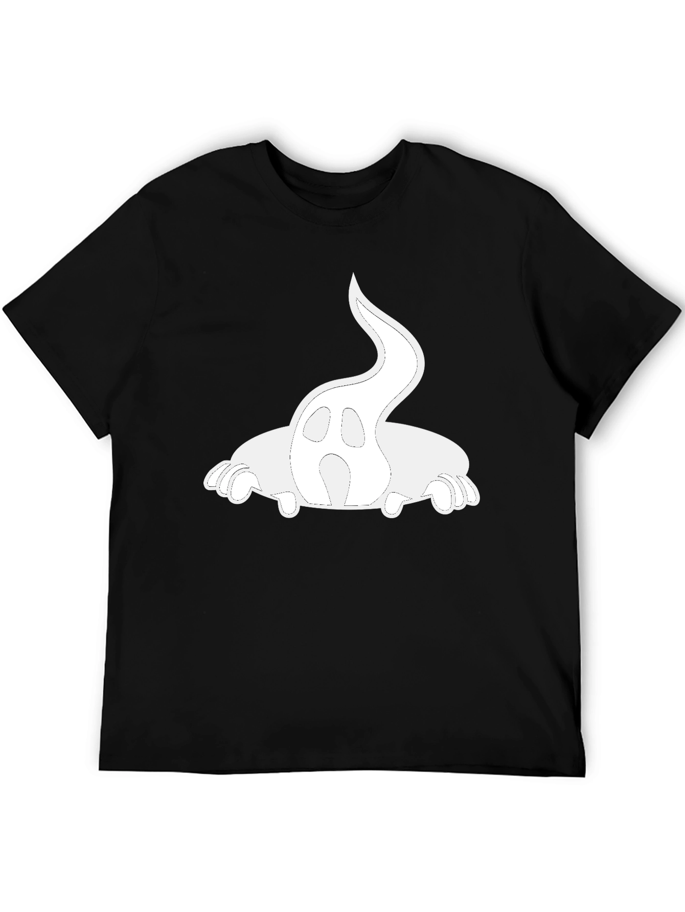 Black Ghost Graphic Print Black T-Shirt view 5