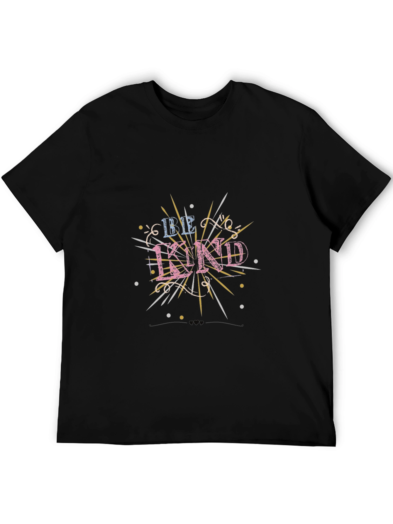 Black Be Kind Graphic Tee - Black Cotton T-Shirt view 5