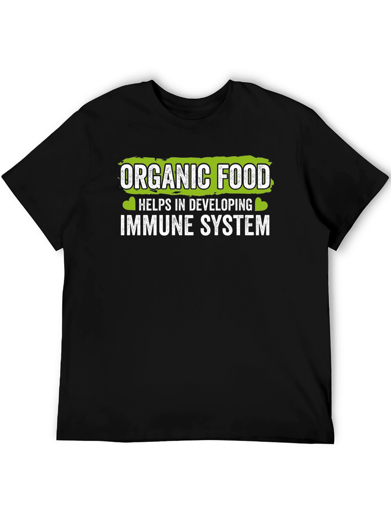 Black Organic Food Immune System Black T-Shirt view 5
