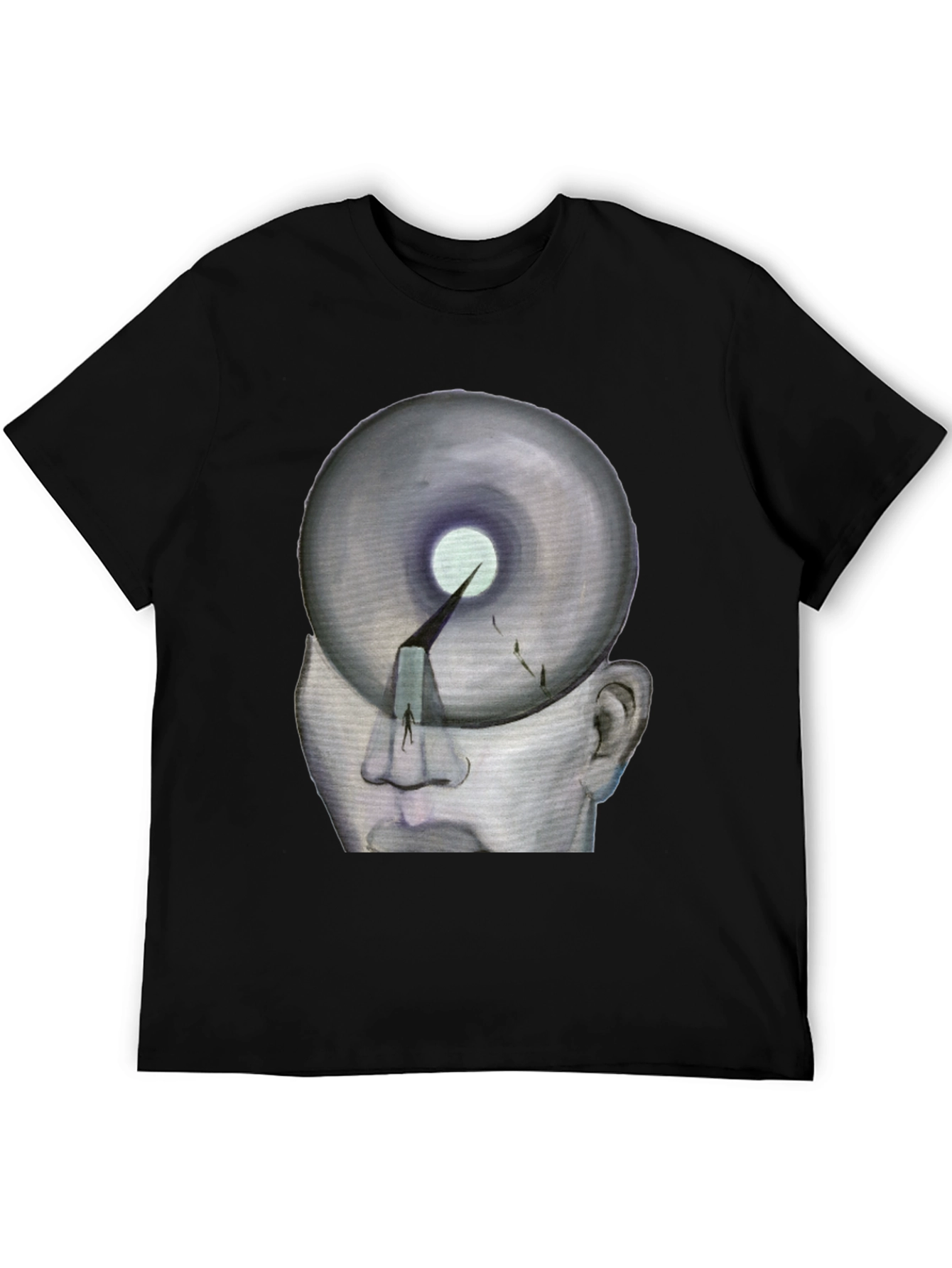 Black Surreal Head Graphic T-Shirt view 5