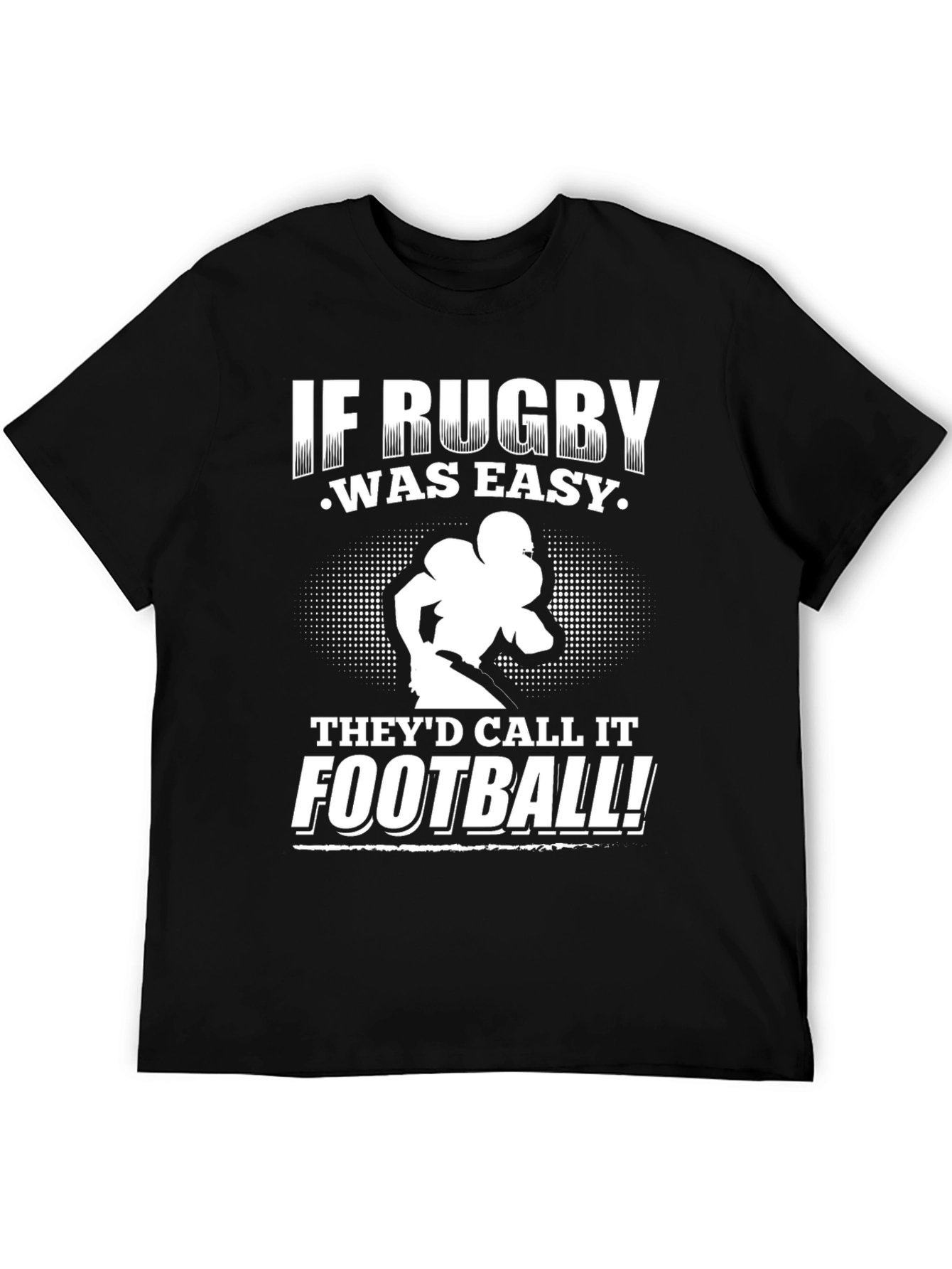 Black Rugby vs. Football T-Shirt view 5