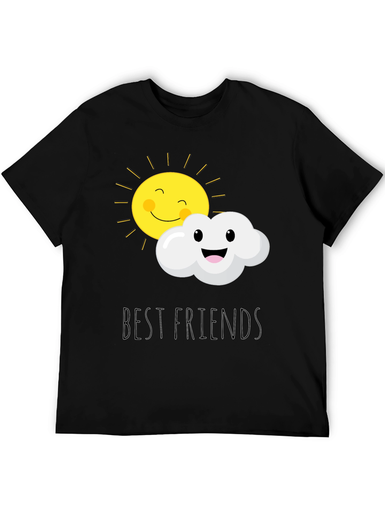 Black Best Friends Sun and Cloud Graphic T-Shirt view 5