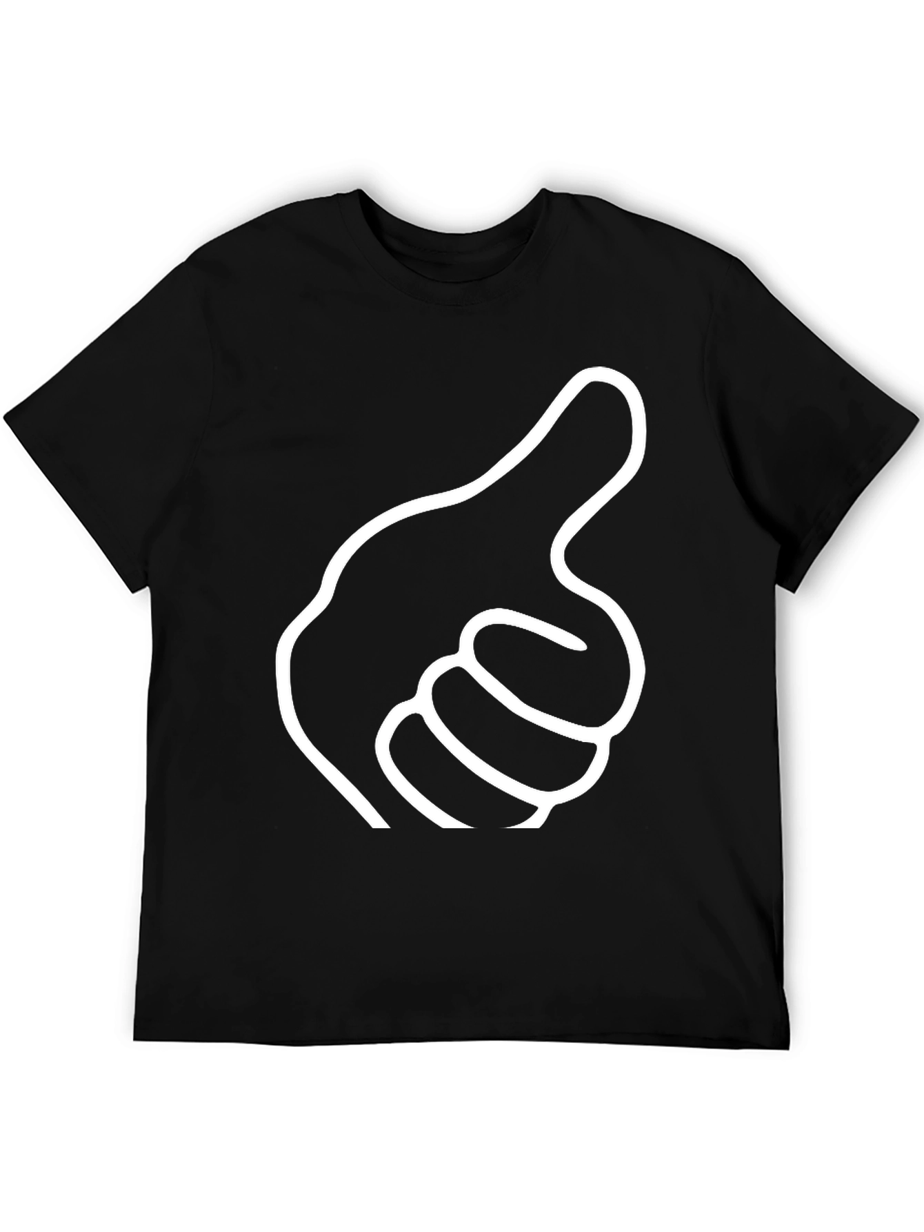 Black Pointing Hand Black T-Shirt - Novelty Graphic Tee view 5