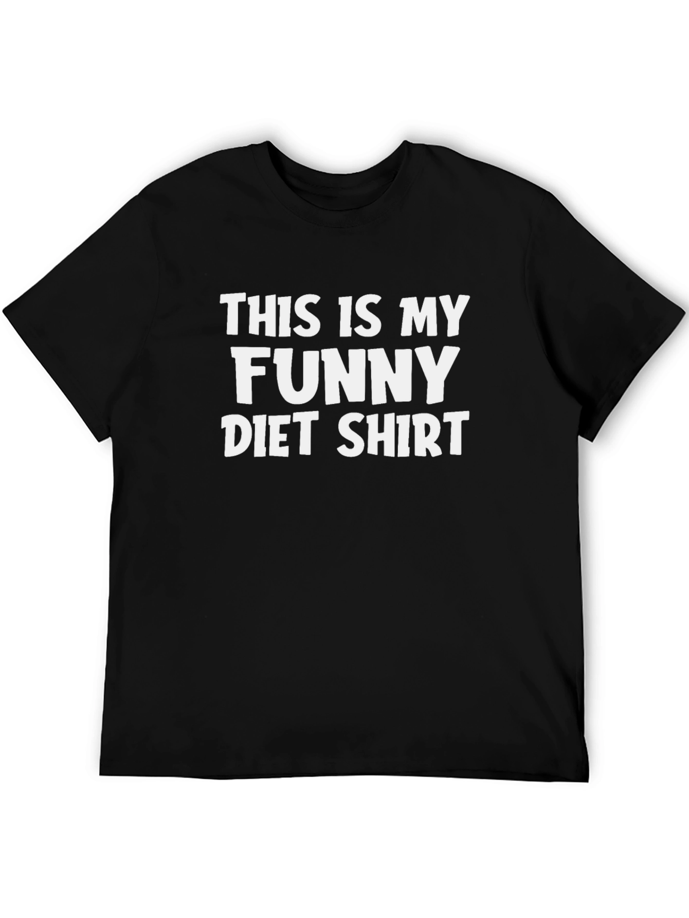 Black Funny Diet Shirt - Unisex Crew Neck T-Shirt view 5