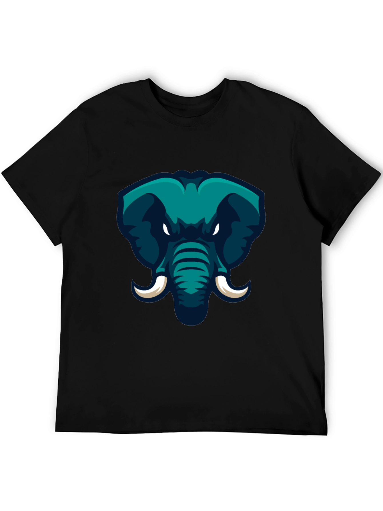 Black Elephant Graphic Print Black T-Shirt view 5