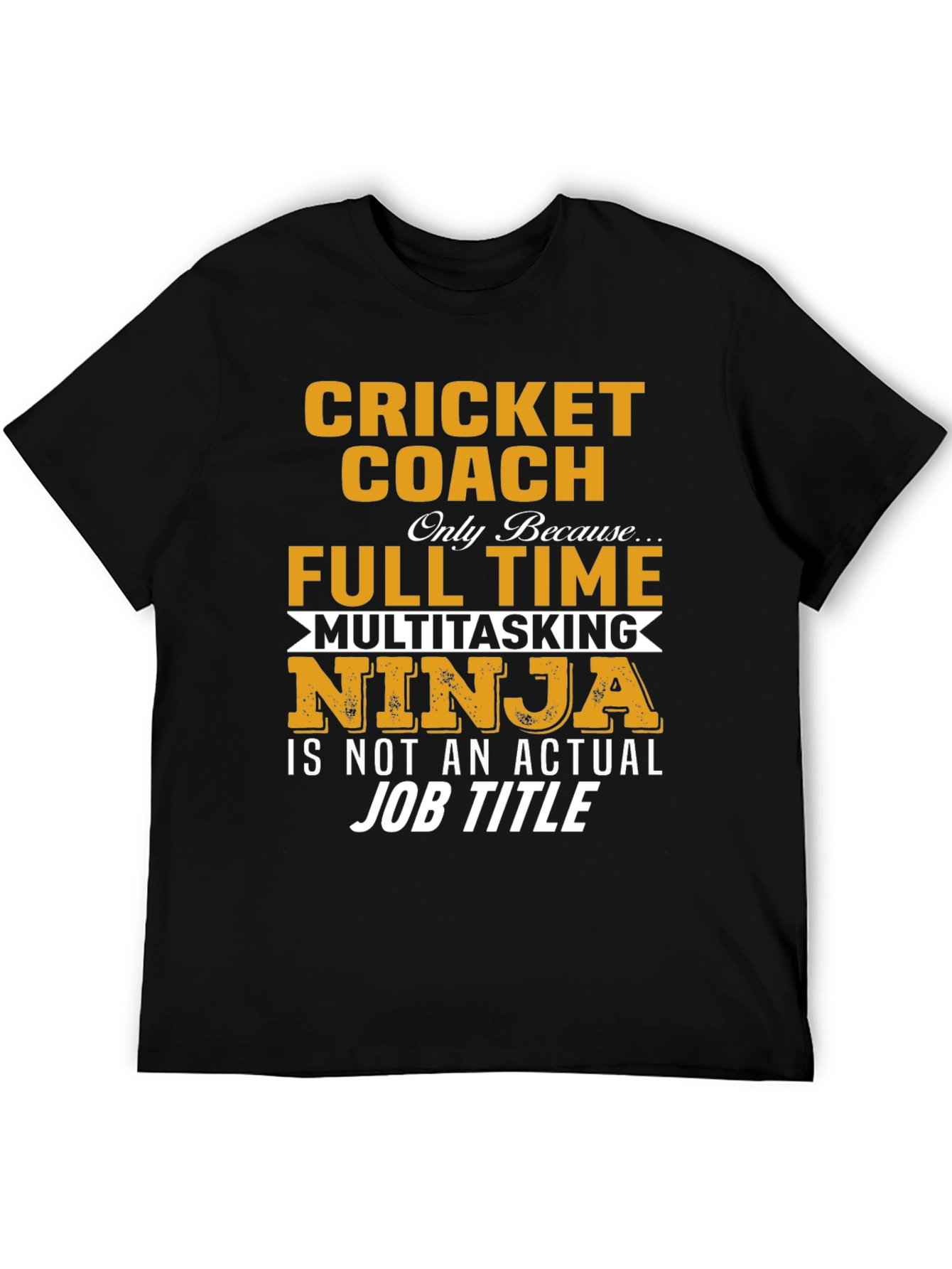 Black Cricket Coach Novelty T-Shirt view 5