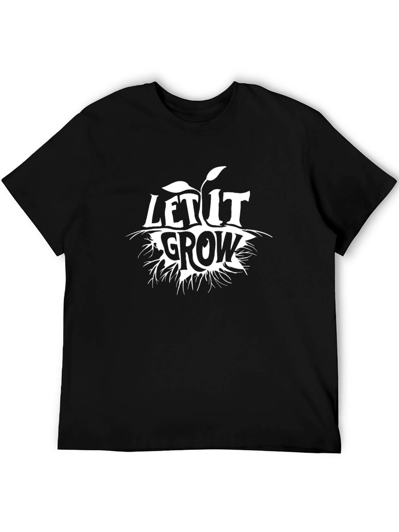 Black Let it Grow Graphic Tee - Stylish Black Cotton T-Shirt view 5