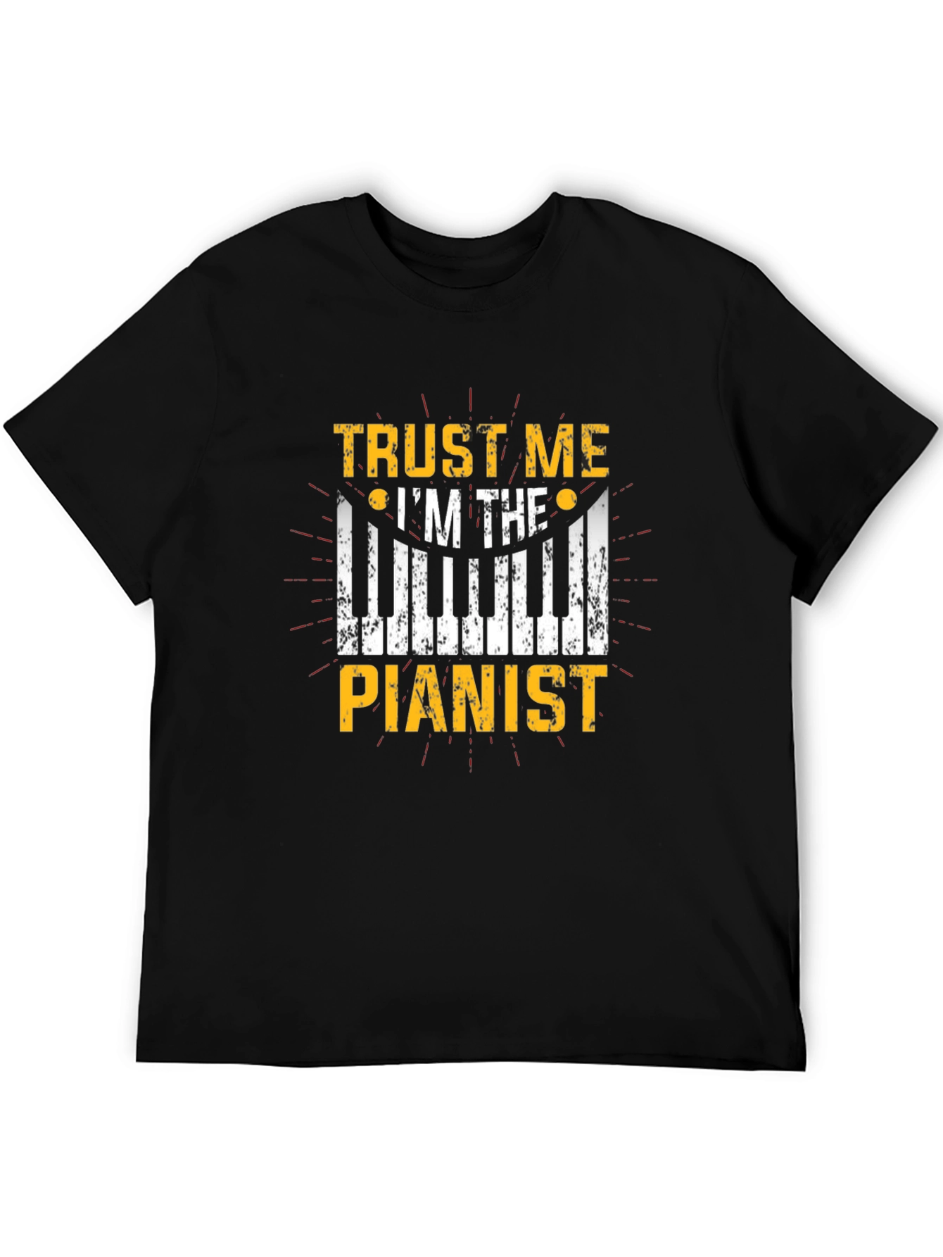 Black Trust Me I'm the Pianist - Graphic T-Shirt view 5