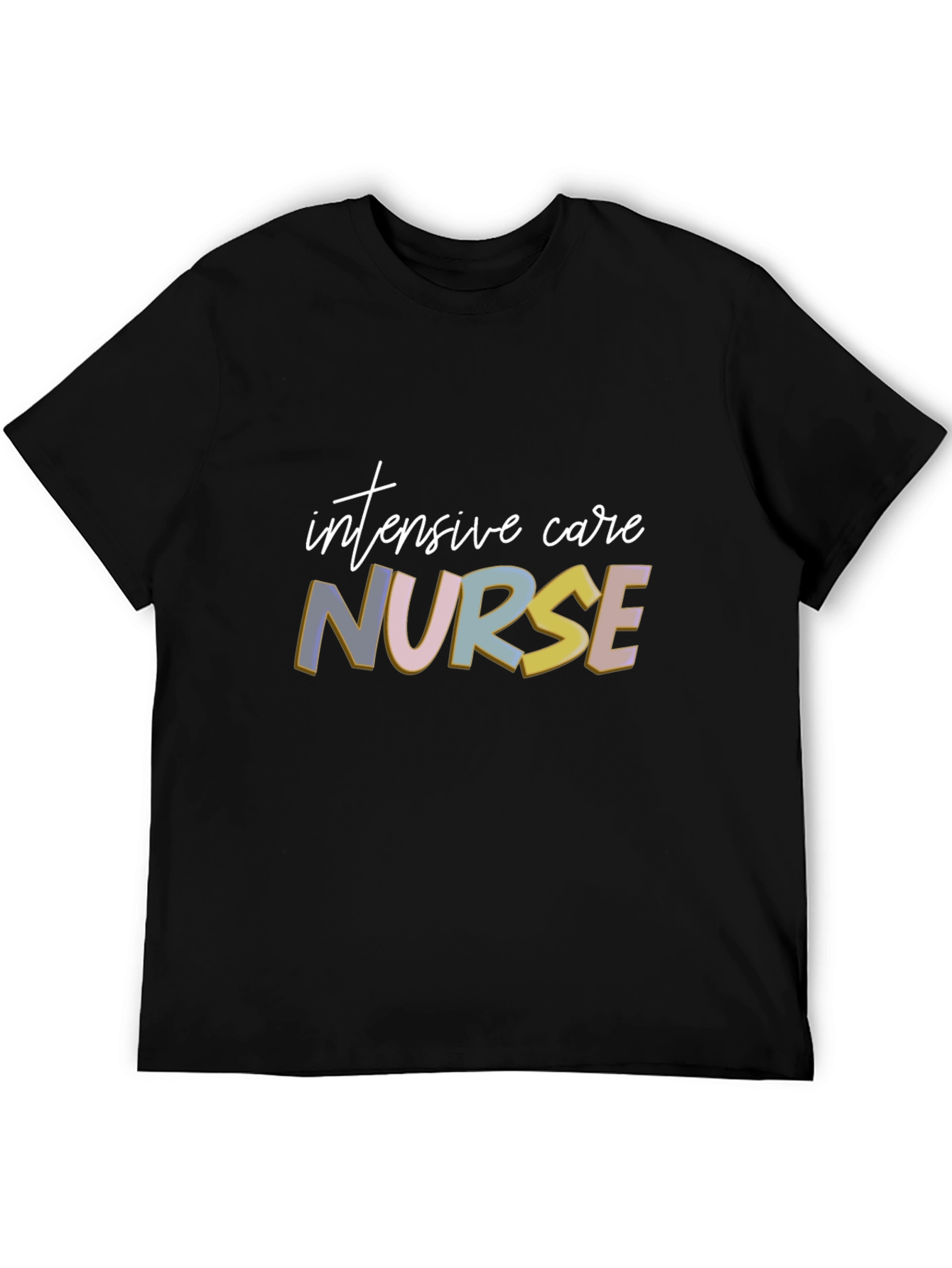 Black Intensive Care Nurse Graphic T-Shirt view 5