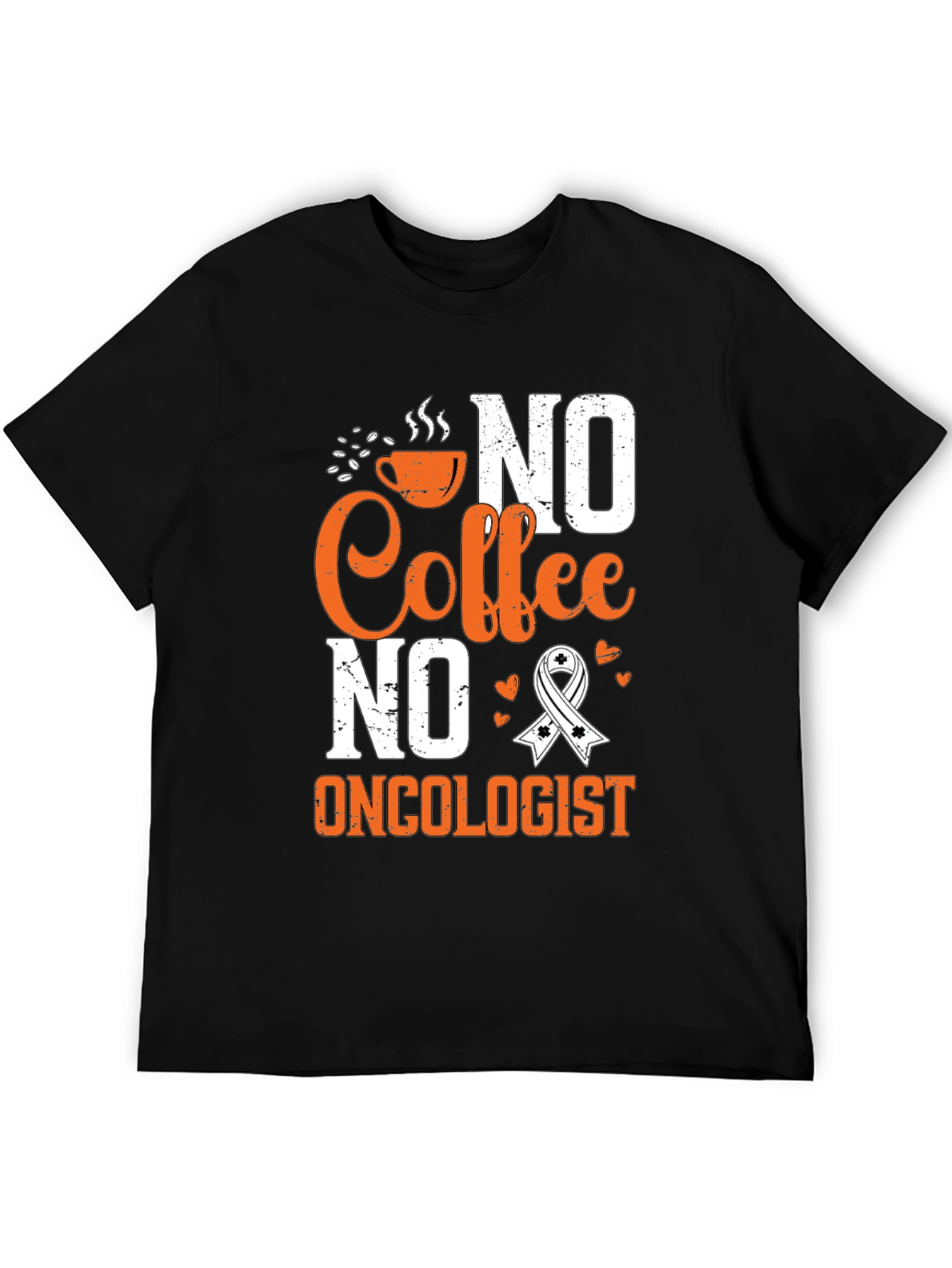Black No Coffee No Oncologist T-Shirt, Cancer Awareness view 5