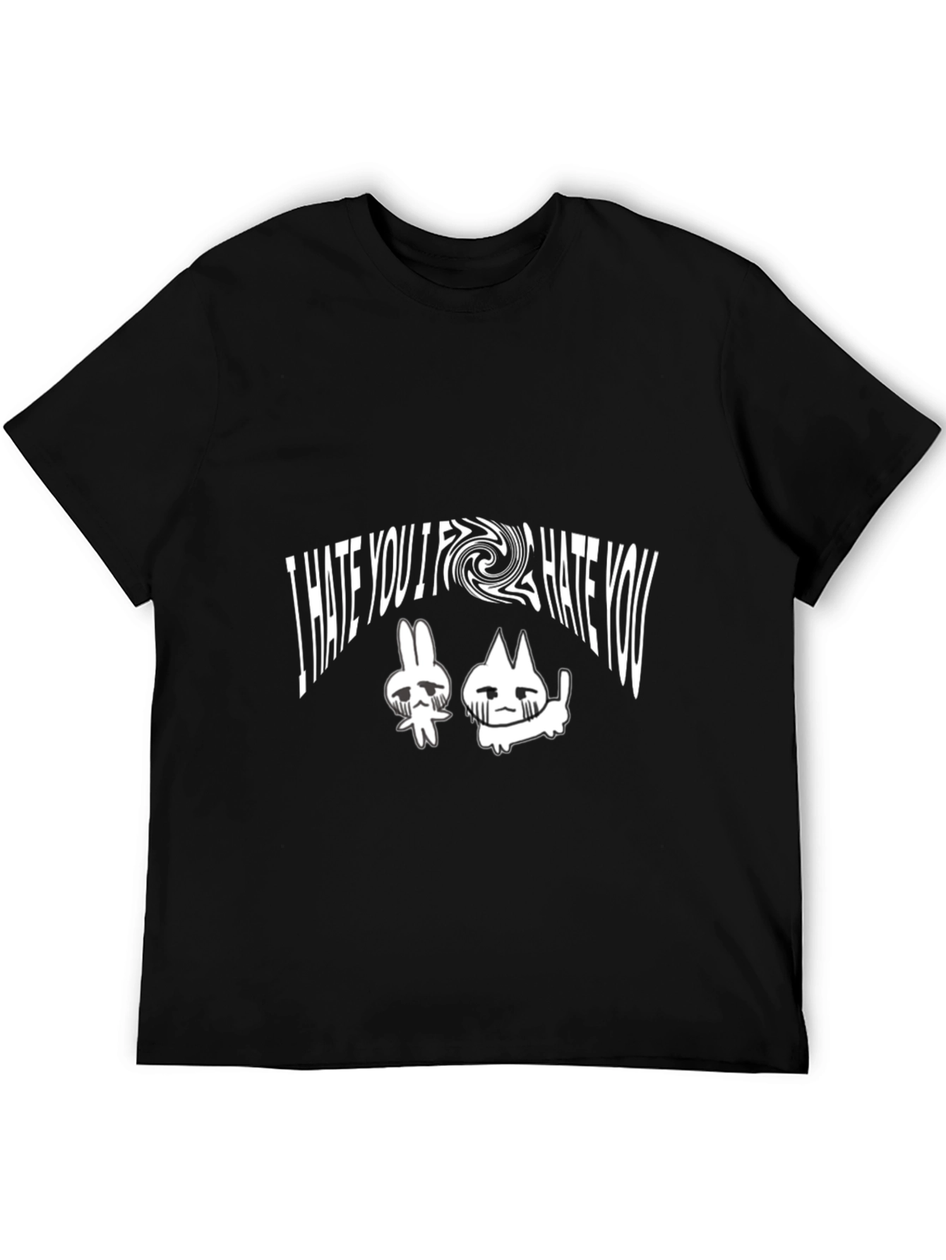 Black I Hate You Graphic Tee - Unisex Black T-Shirt view 5
