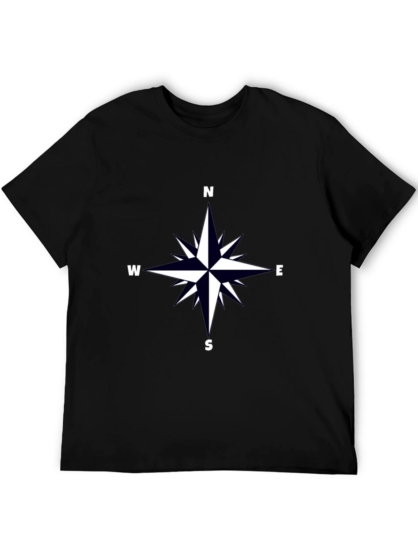 Black Compass Rose Graphic Tee - Black view 5