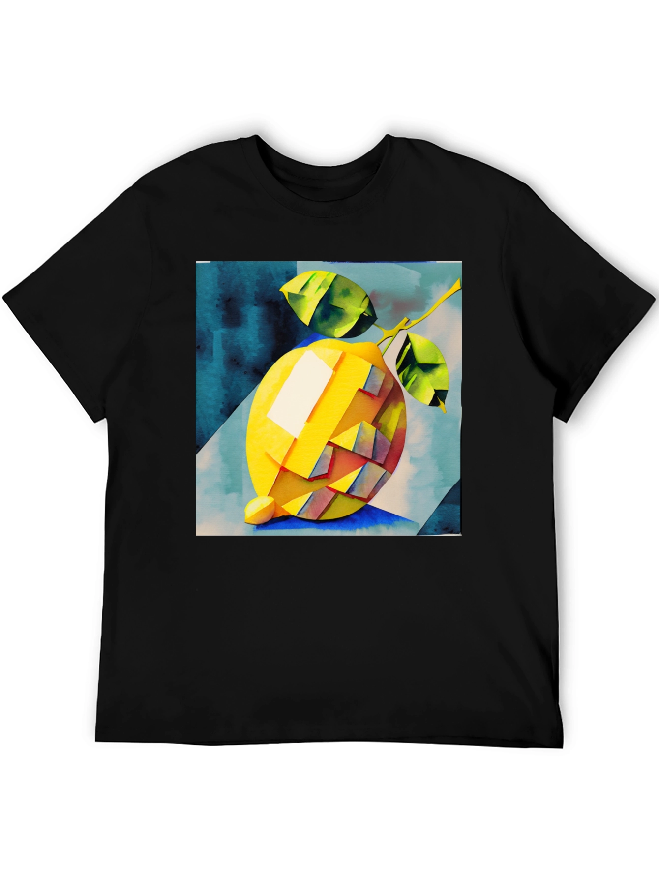 Black Abstract Lemon Graphic Tee - Stylish & Unique Design view 5