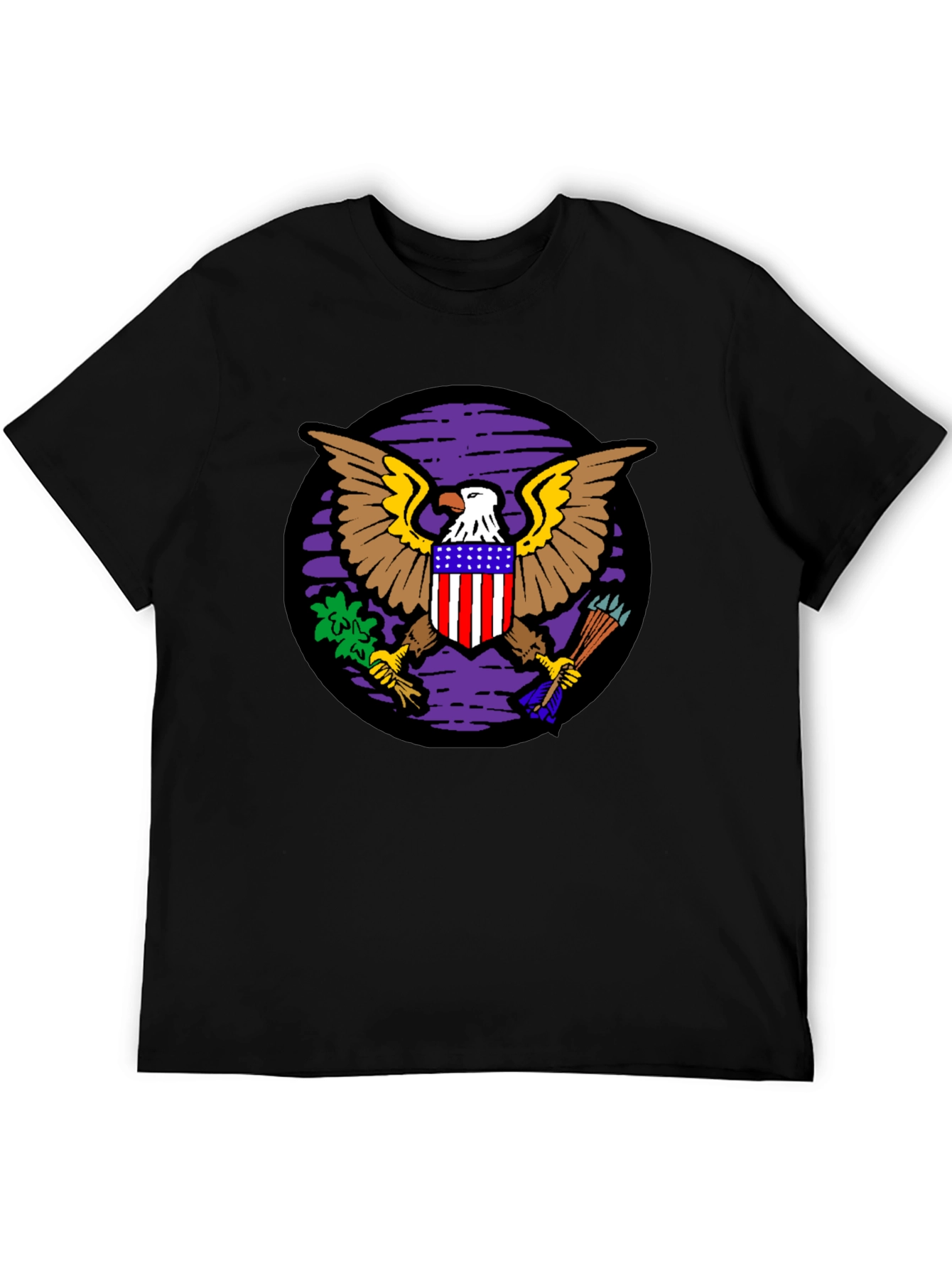 Black American Eagle Graphic Black T-Shirt view 5