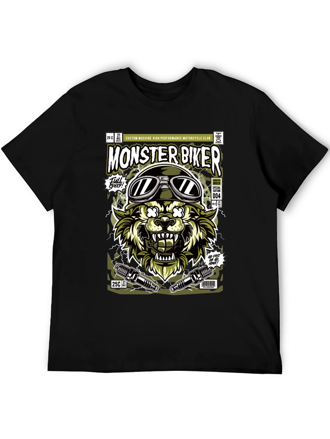Monster Biker Graphic Tee - 5