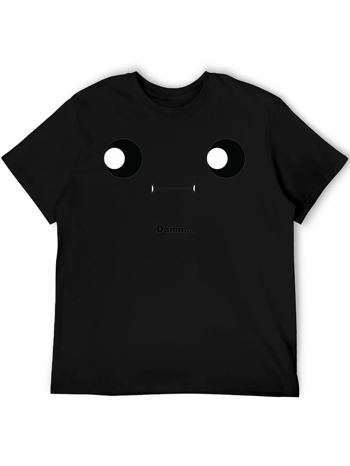 Black Damn T-Shirt - Funny Face Graphic Tee - Black view 5