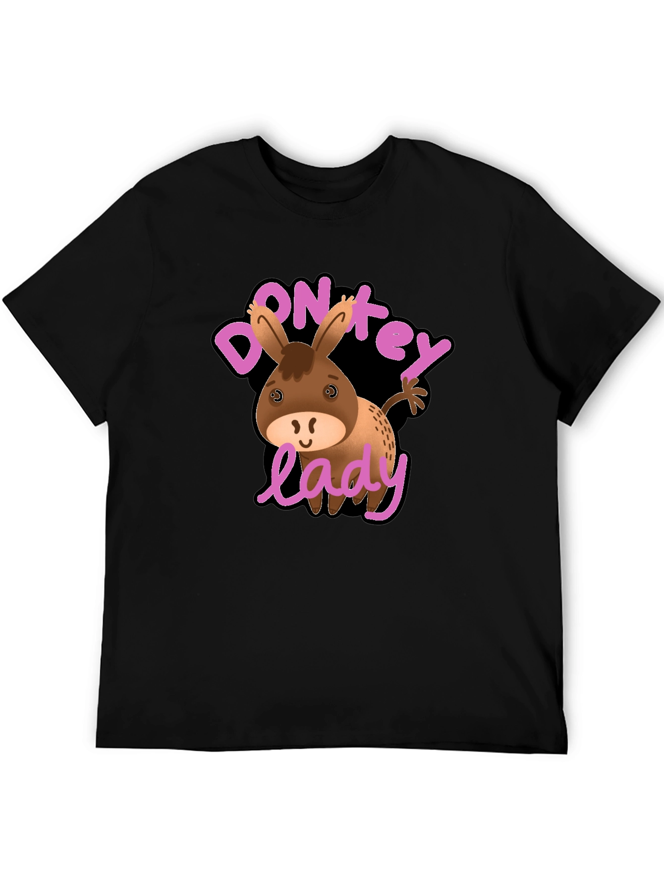 Black Donkey Lady Graphic T-Shirt, Novelty Humor Tee view 5