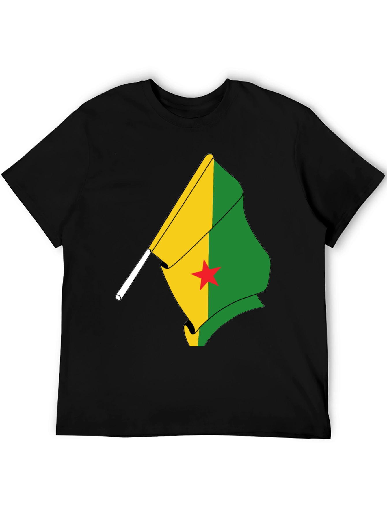 Black French Guiana Flag T-Shirt - Black view 5