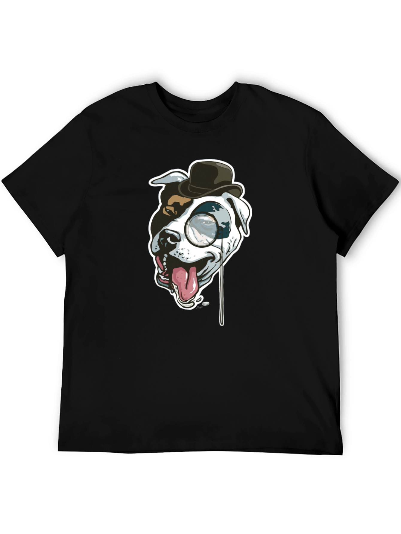 Black Dog with Monocle Graphic Tee view 5