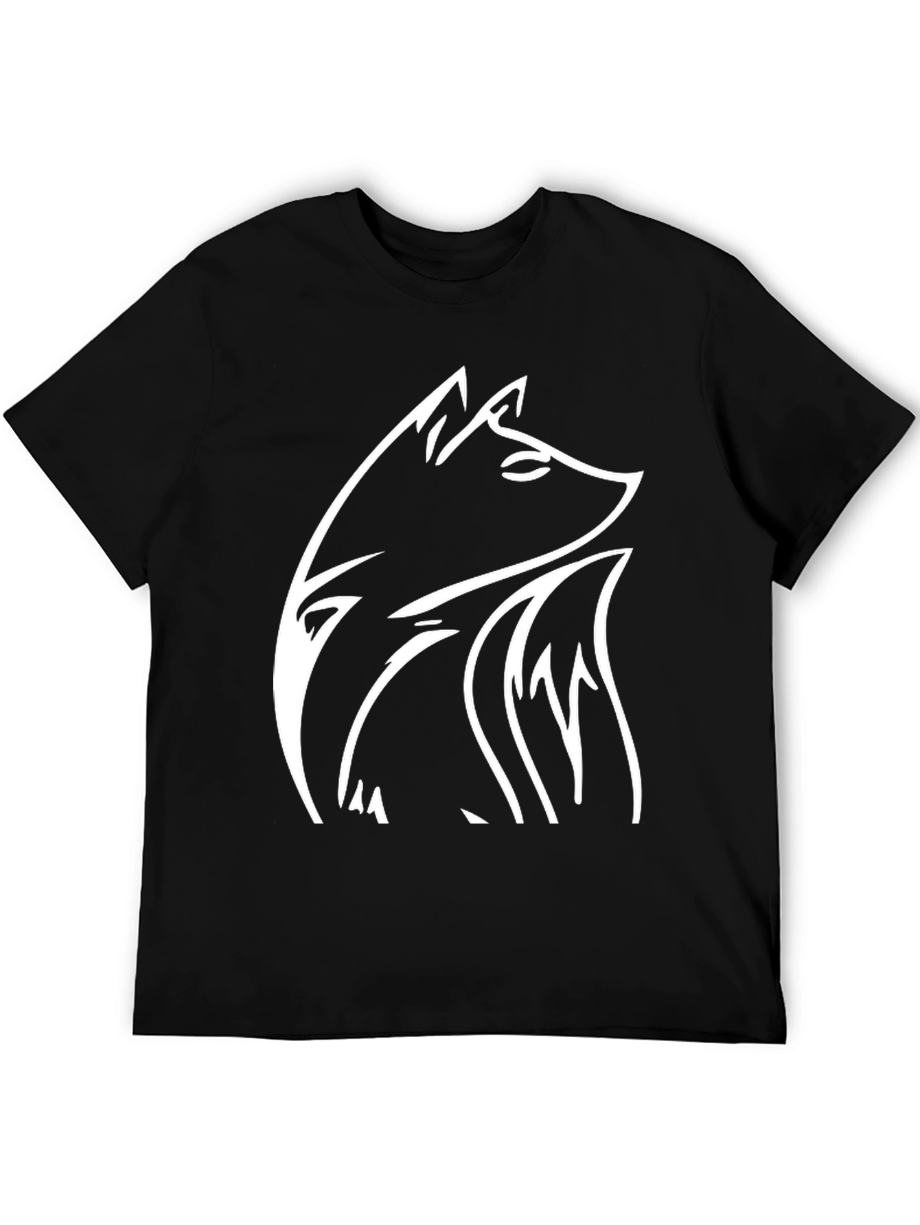Black Fox Graphic Tee - Black Cotton Blend Shirt view 5