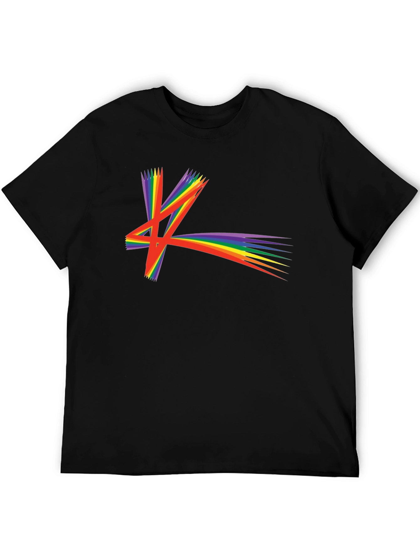 Black Rainbow Starburst Graphic T-Shirt view 5