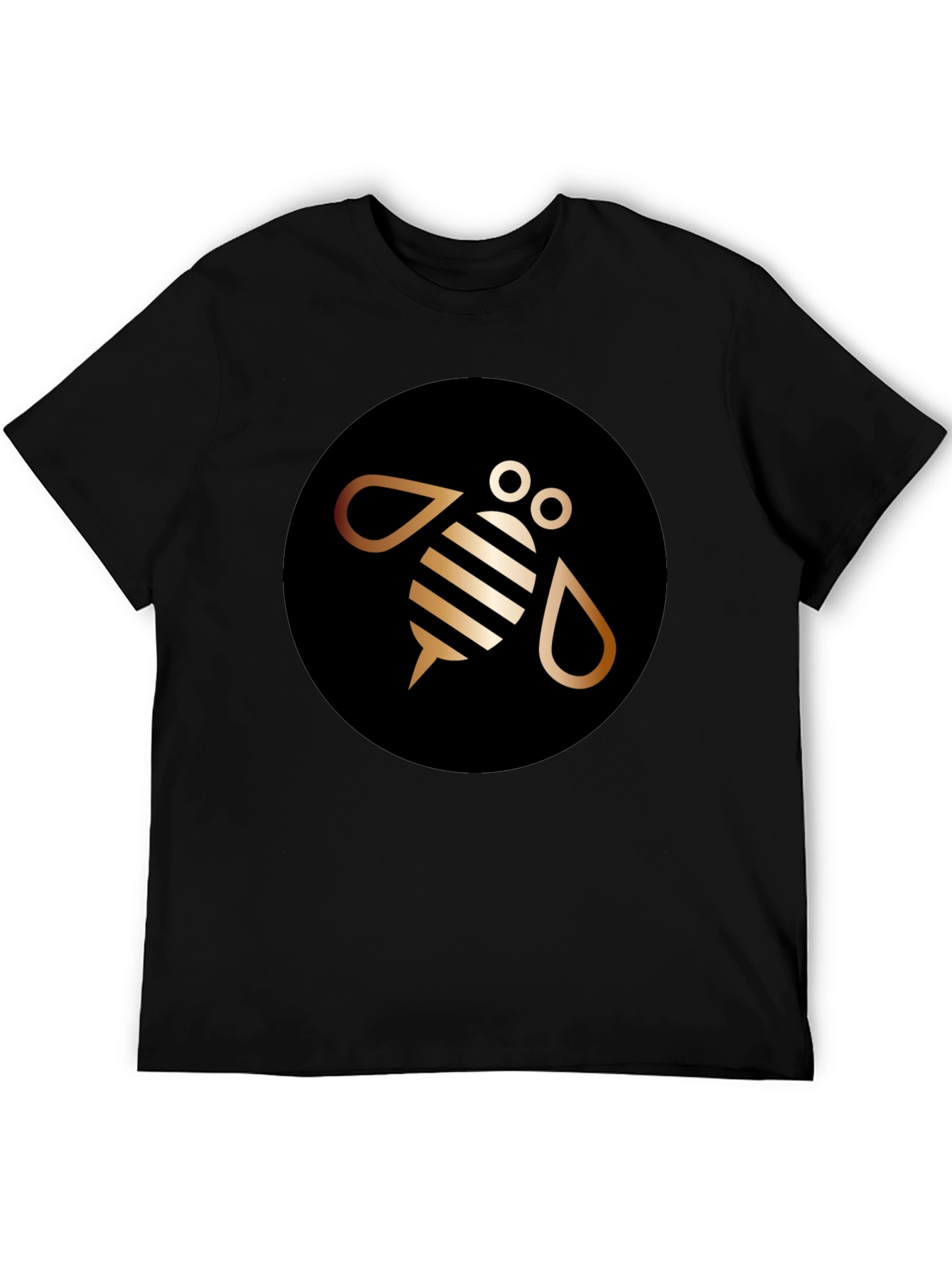 Black Modern Bee Graphic Tee - Black Cotton Blend view 5