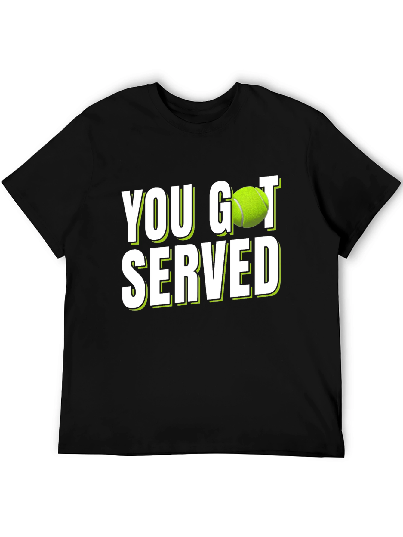 Black You Got Served Tennis T-Shirt - Novelty Design view 5