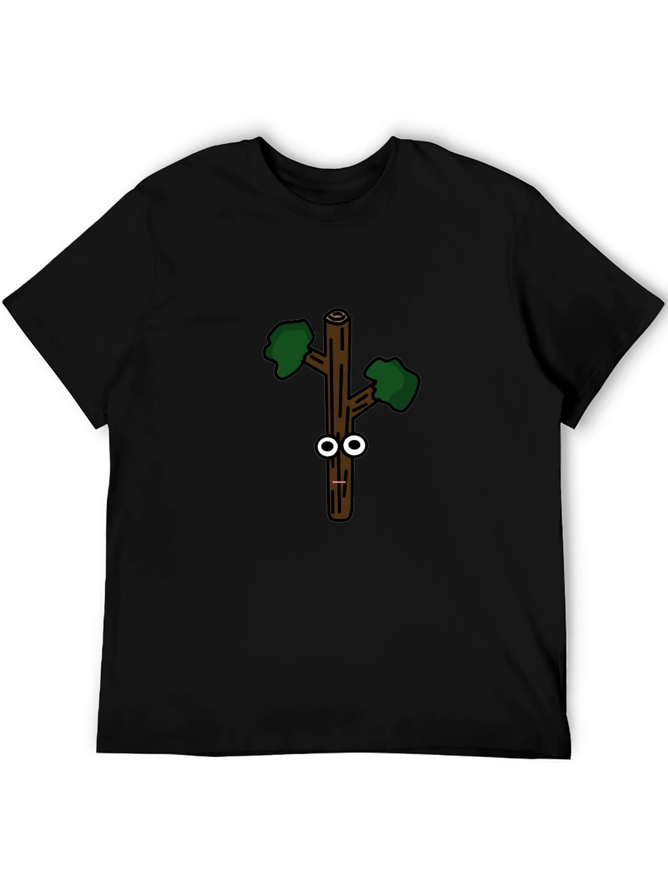 Black Funny Googly-Eyed Stick Figure Black T-Shirt view 5