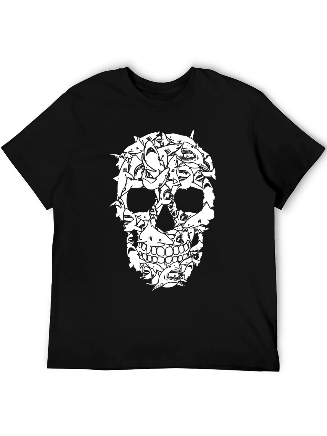 Black Shark Skull Graphic Tee - Unique Design view 5